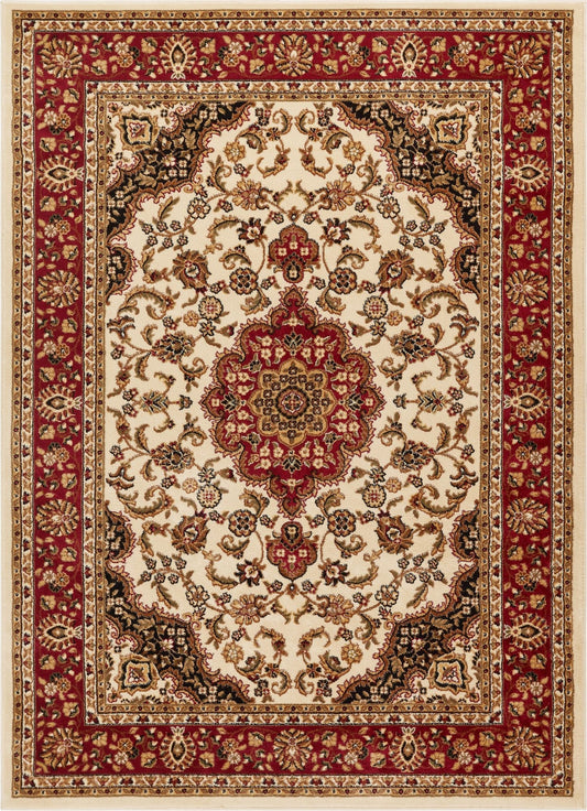 Medallion Kashan Ivory Traditional Rug 54102