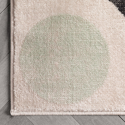 Avi Modern Geometric Grey Green Rug 54515