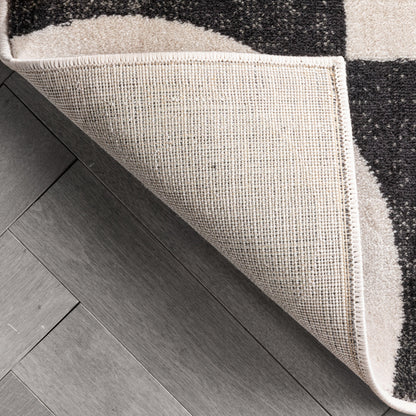 Avi Modern Geometric Grey Green Rug 54515