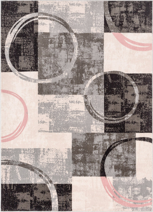 Shai Modern Geometric Grey Blush Rug 54529