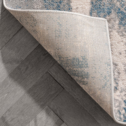 Kalia Modern Abstract Grey Blue Rug 54554