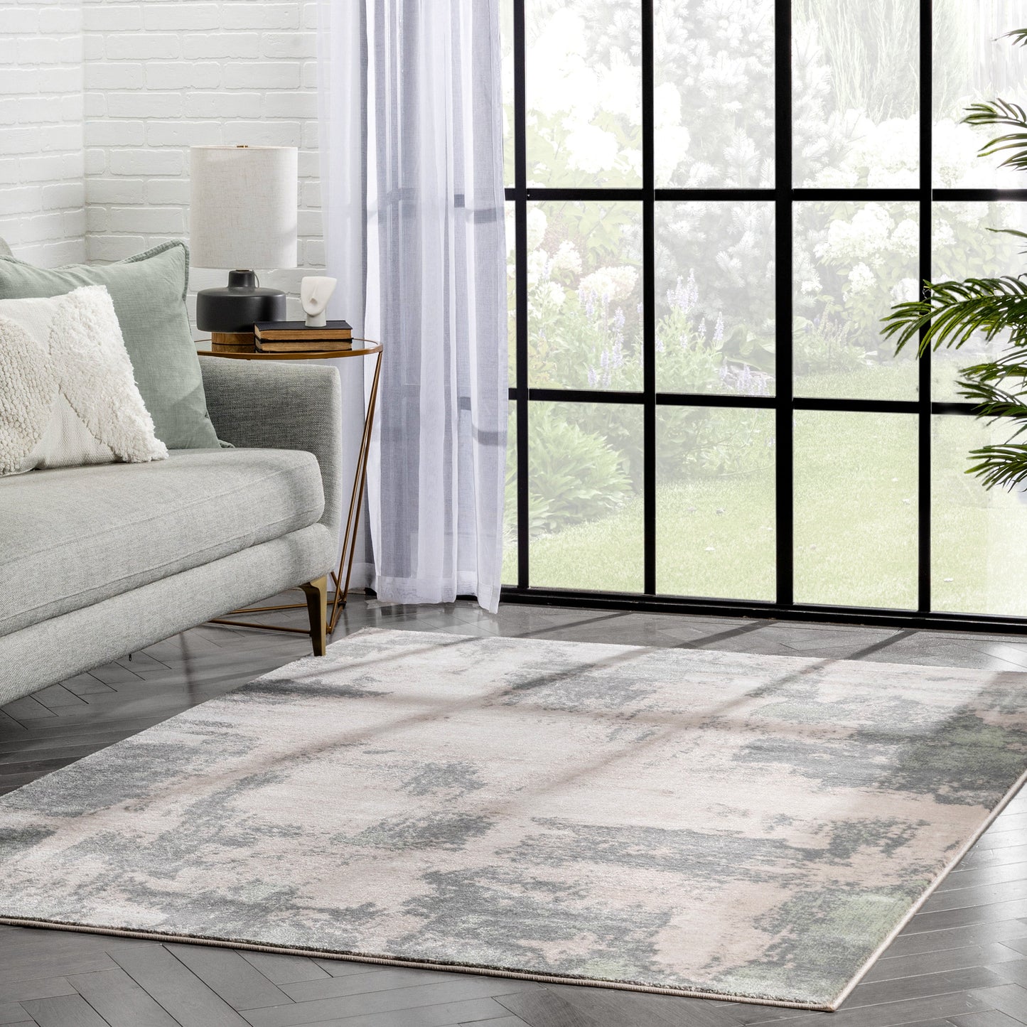 Kalia Modern Abstract Grey Green Rug 54555