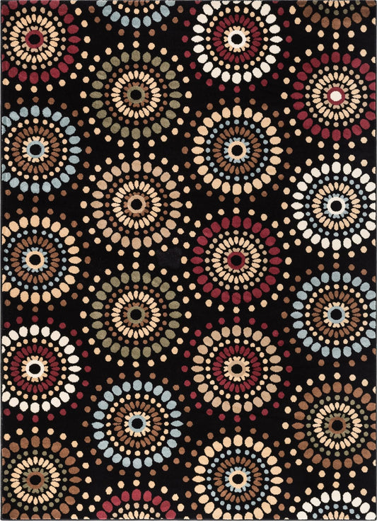 Orchid Fields Black Contemporary Rug 54763