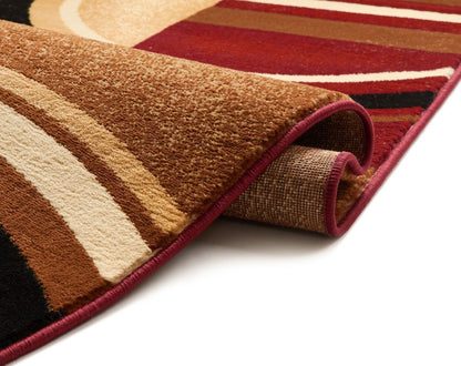 Arcs & Shapes Red Modern Rug 54780
