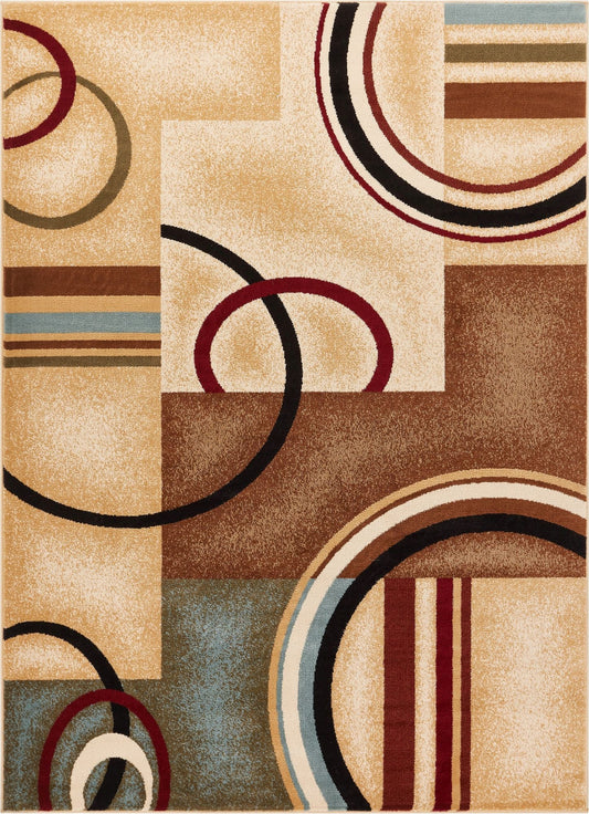 Arcs & Shapes Ivory Modern Rug 54782