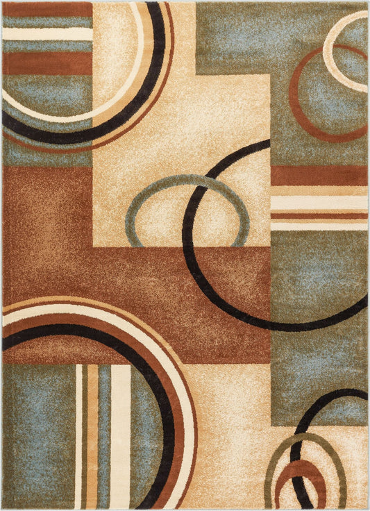 Arcs & Shapes Light Blue Modern Rug 54786