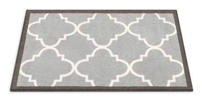 Brooklyn Trellis Grey Modern Non Slip Washable Rug 6518