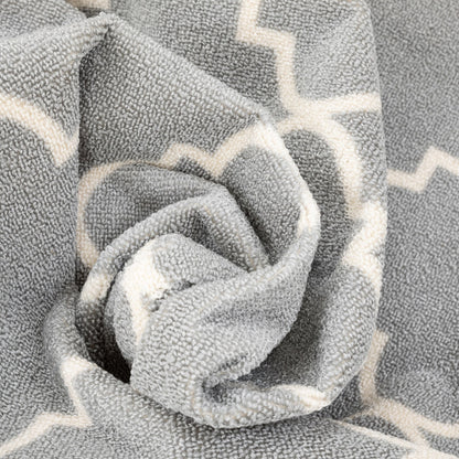 Brooklyn Trellis Grey Modern Non Slip Washable Rug 6518