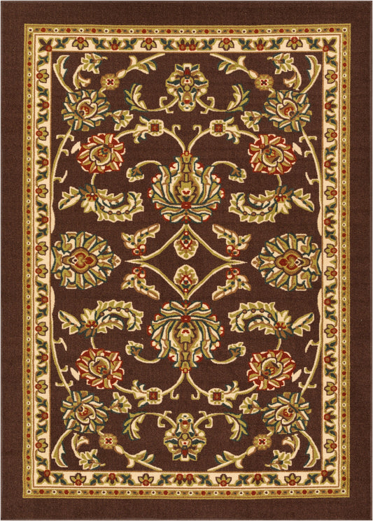 Kings Court Tabriz Black Traditional Black Brown Rug 6633