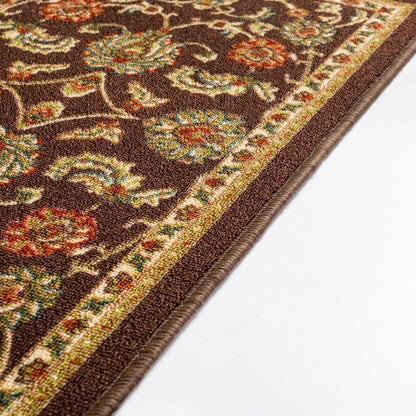 Tabriz Black Traditional Non Slip Washable Rug 6633