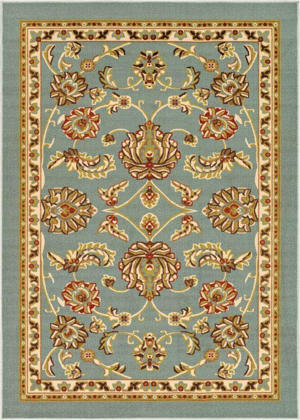 Tabriz Blue Traditional Non Slip Washable Rug 6636