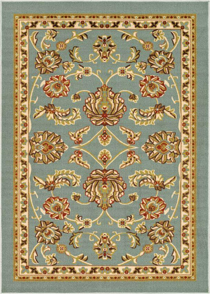 Tabriz Blue Traditional Non Slip Washable Rug 6636