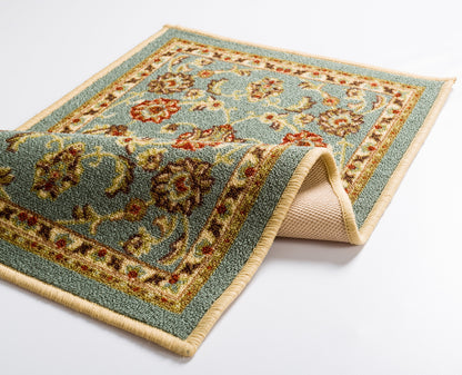 Tabriz Blue Traditional Non Slip Washable Rug 6636