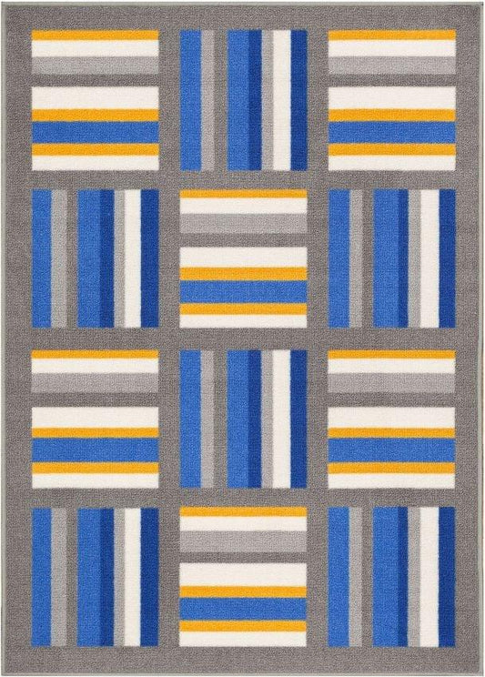 Felixtowe Multi Geometric Non Slip Washable Rug 6746