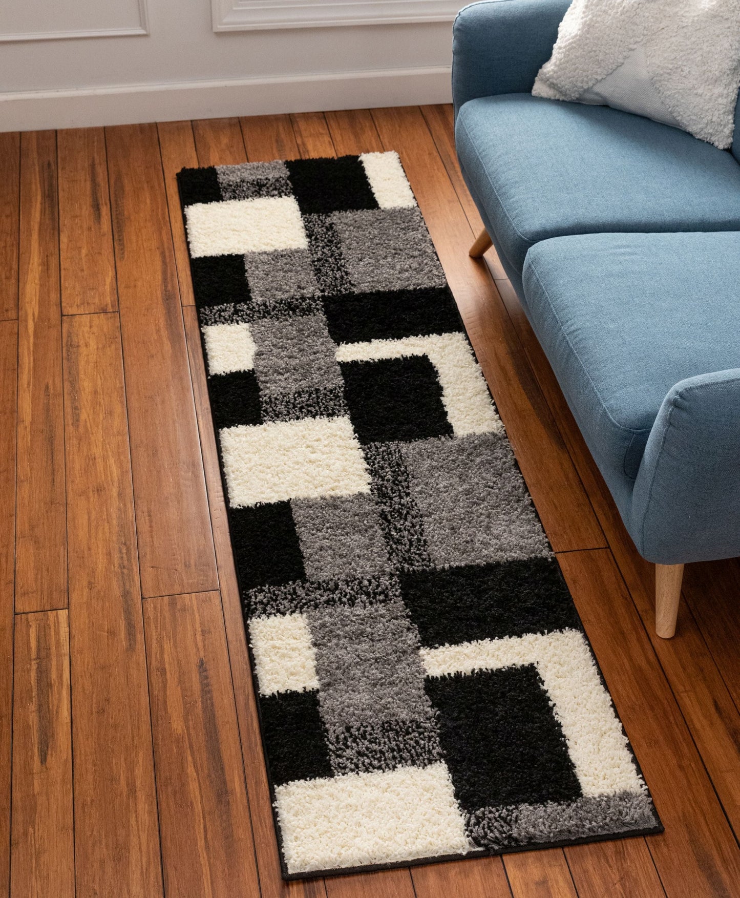 Cubes Black Contemporary Rug 7003