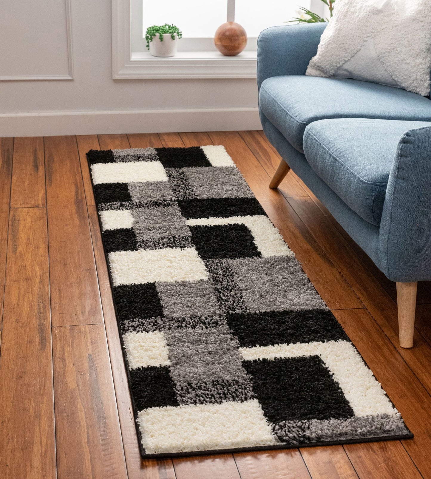 Cubes Black Contemporary Rug 7003