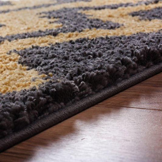 Passion Chevron Gold Grey Modern Rug 7056