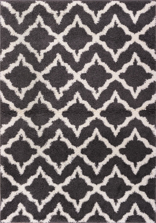 Linx Geometric Grey Modern Rug 7106