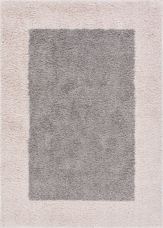 Cozumel Grey Modern Border Rug 7127