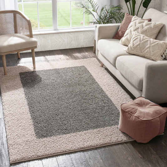 Cozumel Grey Modern Border Rug 7127