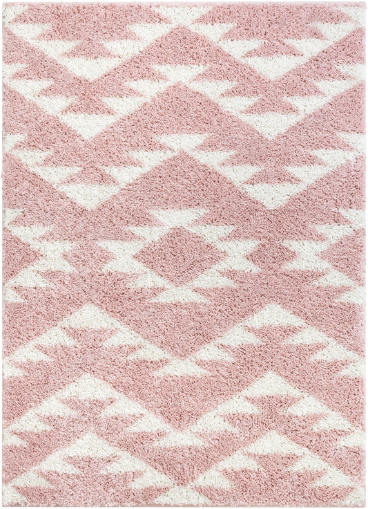 Edona Moroccan Tribal Pink Shag Rug 7730