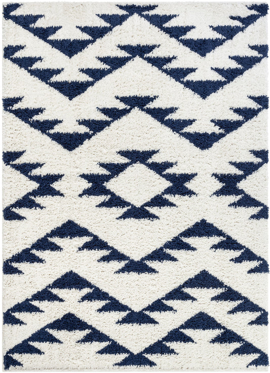 Edona Moroccan Tribal White Shag Rug 7732