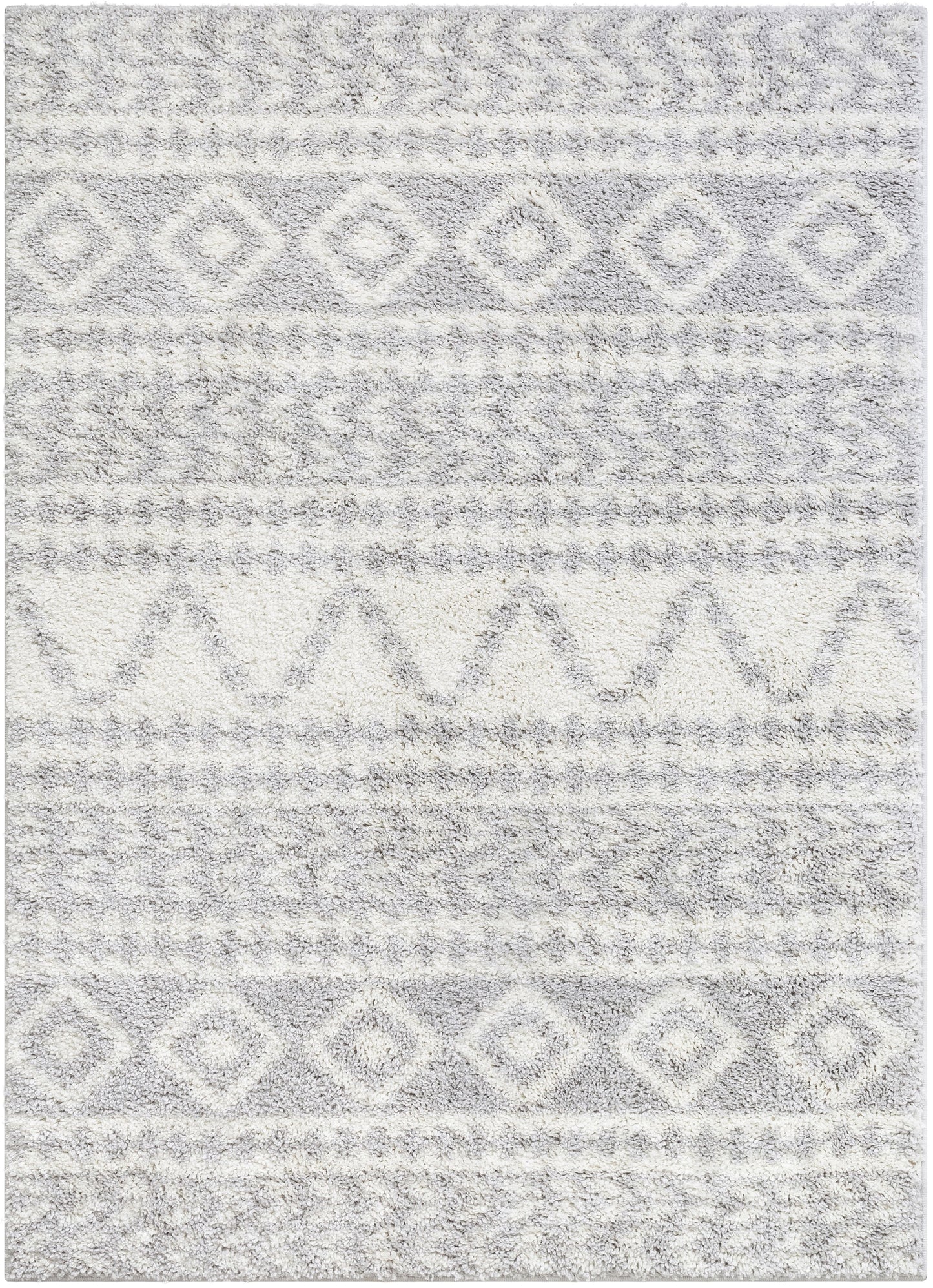 Cossima Tribal Moroccan Grey Shag Rug 7777
