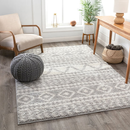 Cossima Tribal Moroccan Grey Shag Rug 7777