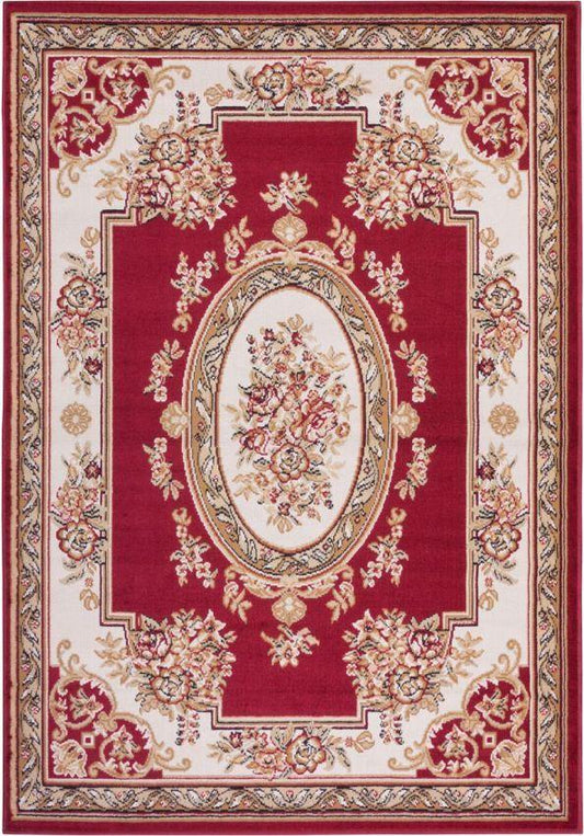 Medallion Centre Red Traditional Rug 8460