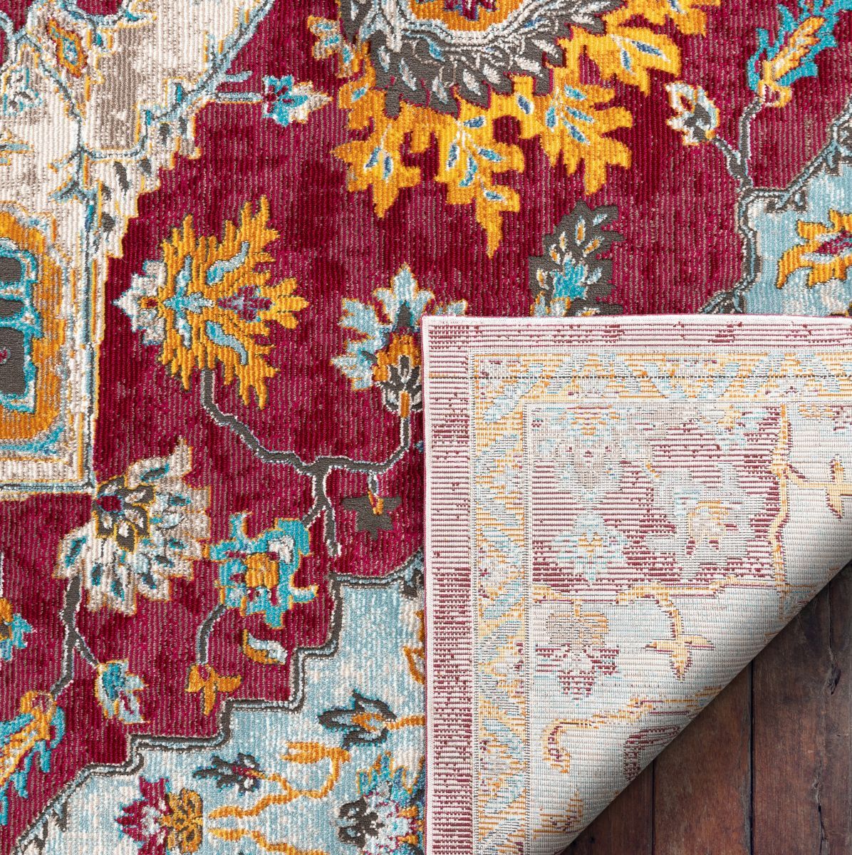Ari Red Vintage Serapi Medallion Rug AE-00