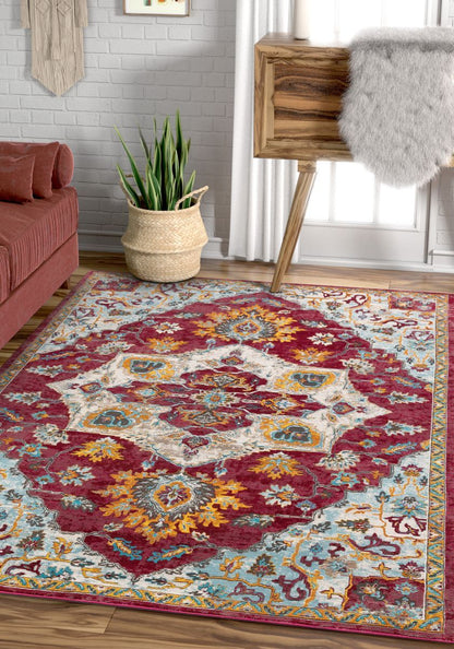 Ari Red Vintage Serapi Medallion Rug AE-00