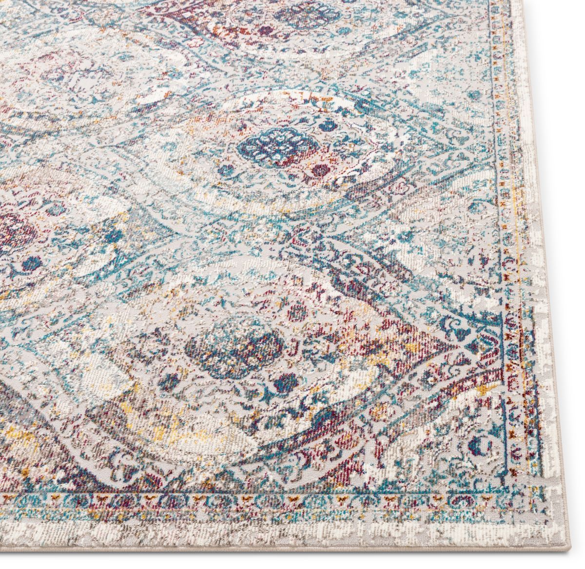 Ava Ivory Vintage Panel Mosaic Ogee Persian Rug AE-22