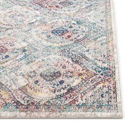 Ava Ivory Vintage Panel Mosaic Ogee Persian Rug AE-22