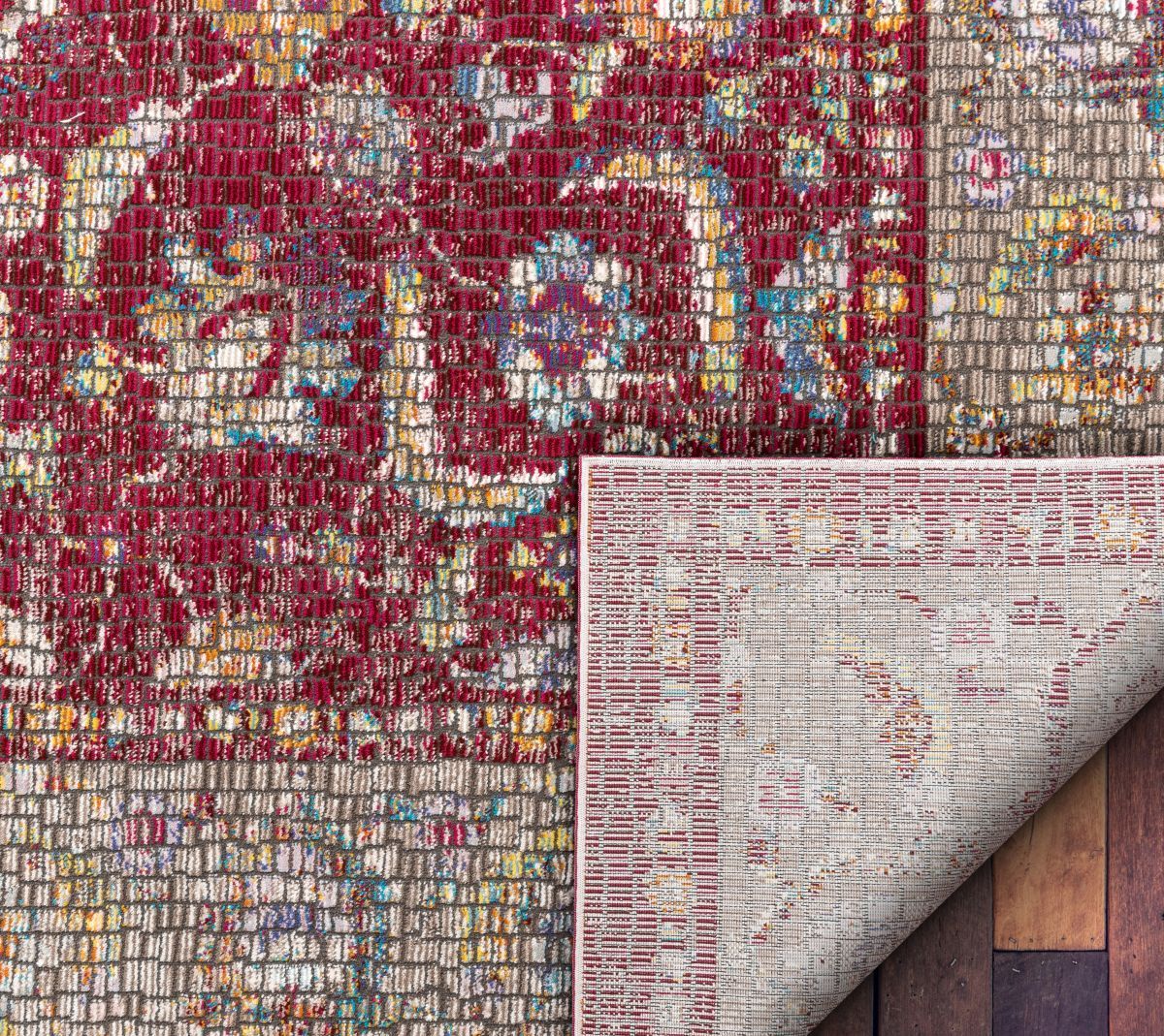 Vanessa Red Vintage Oriental Persian Mosaic Rug AE-50