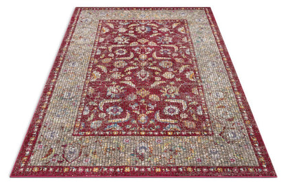 Vanessa Red Vintage Oriental Persian Mosaic Rug AE-50