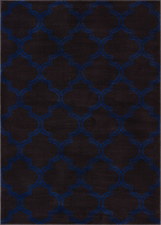 Jaclyn Charcoal Modern Moroccan Lattice Rug AM-23