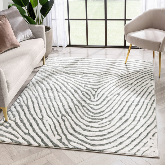 Asiya Modern Geometric Ivory High-Low Rug ANT-22