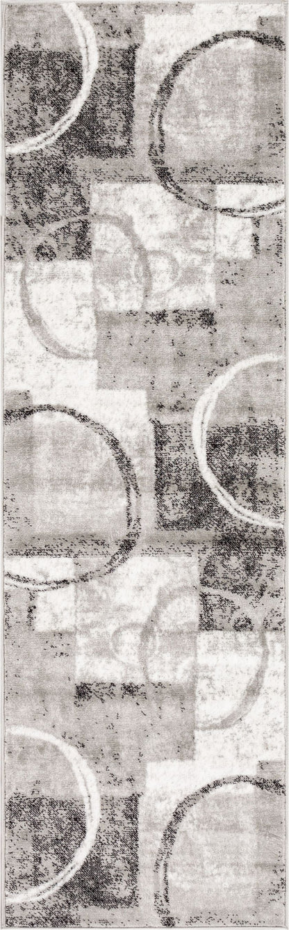 Ash Spheres Watercolor Grey Contemporary Rug As-03