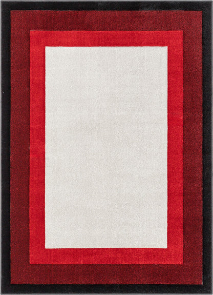Arian Modern Border Pattern Red 3D Hand-Carved Rug AST-50