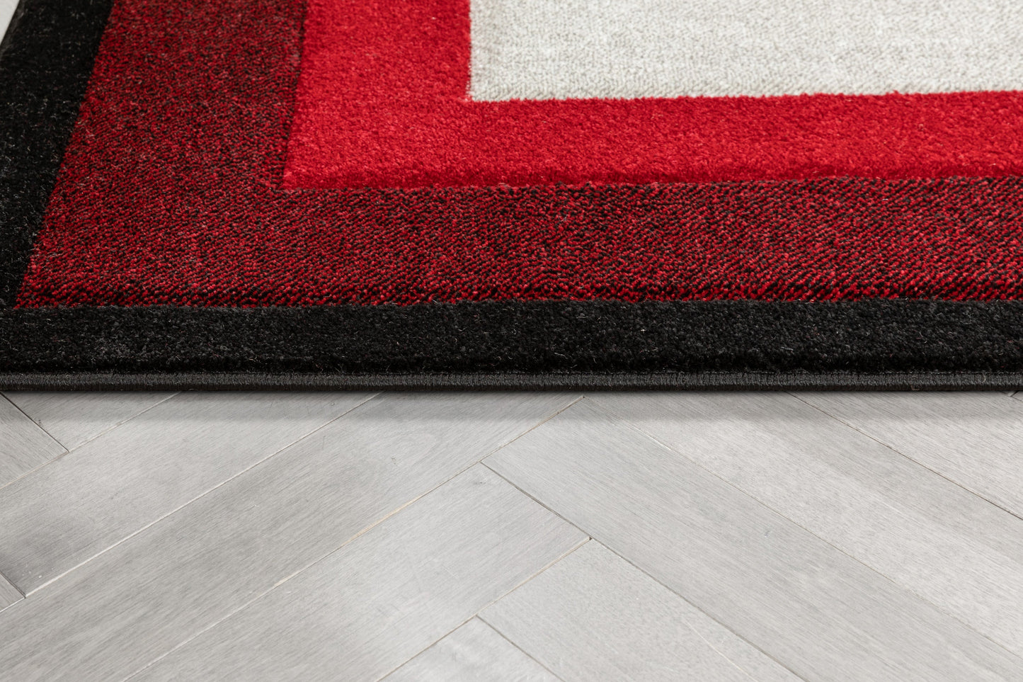 Arian Modern Border Pattern Red 3D Hand-Carved Rug AST-50
