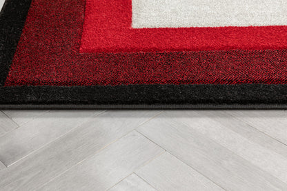 Arian Modern Border Pattern Red 3D Hand-Carved Rug AST-50