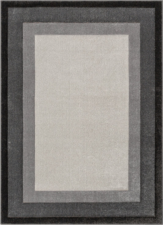 Arian Modern Border Pattern Grey 3D Hand-Carved Rug AST-57