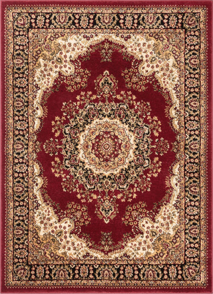 Mahal Traditional Oriental Persian Medallion Red Rug AU-90