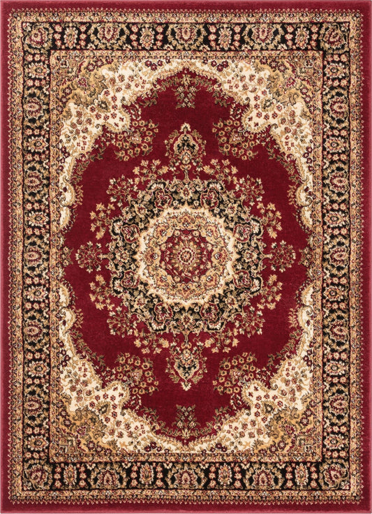 Mahal Traditional Oriental Persian Medallion Red Rug AU-90
