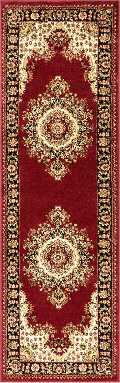 Mahal Traditional Oriental Persian Medallion Red Rug AU-90