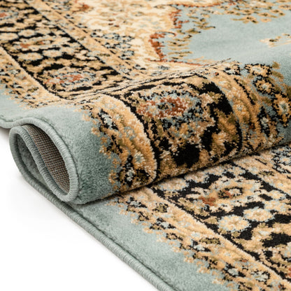 Mahal Blue Traditional Oriental Persian Rug AU-94