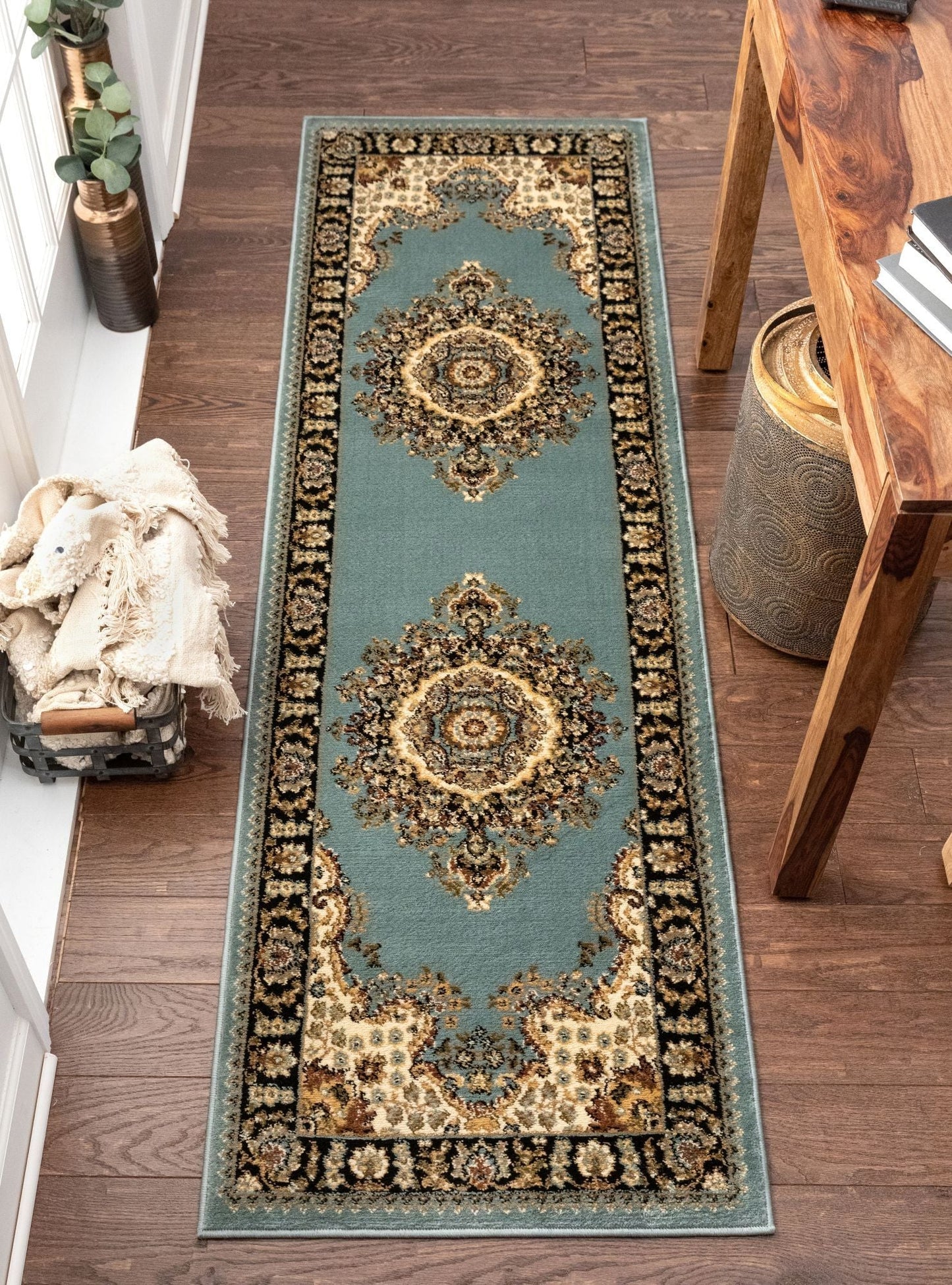 Mahal Blue Traditional Oriental Persian Rug AU-94