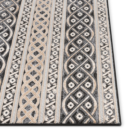 Ashley Tribal Geometric Ivory High-Low Rug AV-02