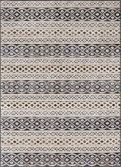 Ashley Tribal Geometric Ivory High-Low Rug AV-02