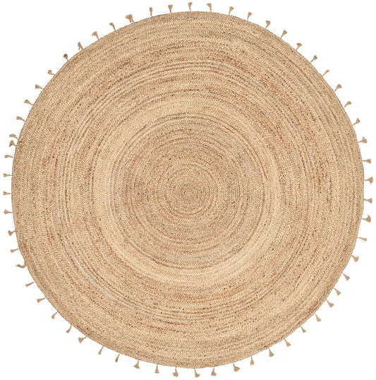 Philomena Bohemian Hand-Braided Jute Natural Textured Rug AVA-12